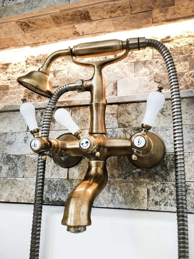 Close up of traditional bath tap